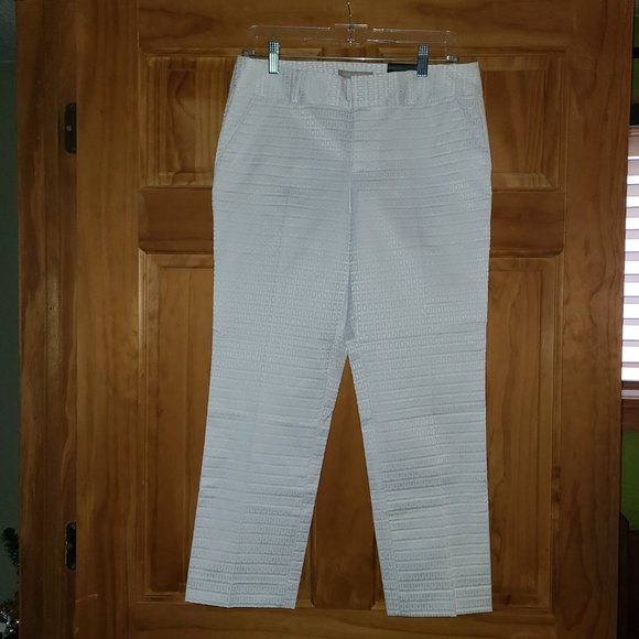 Banana Republic White Martin Fit Crop Length Pants - Picture 2 of 6